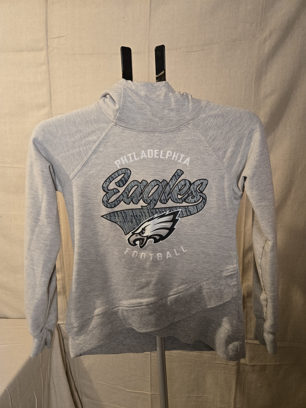 NFL Team Apparel Philadelphia Eagles Girls Hoodie Gray Size L-G-14